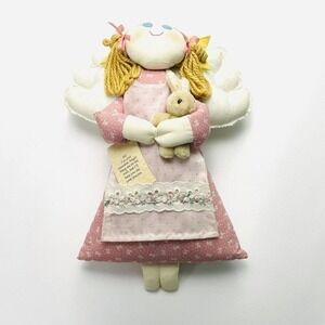 Guardian Angel Doll Wall Decor Hanging‎ Baby Girl Blonde Hair Blue Eyes Prayers